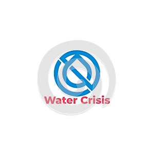 water crisis circle geometric symbol vector