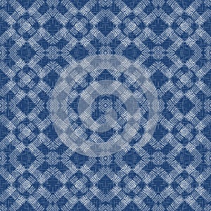 Water Cross Hand Vector Seamless Pattern. Indigo