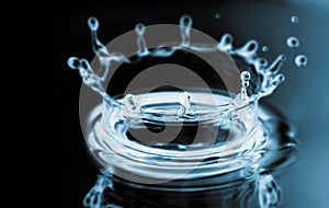 Water crown in dark