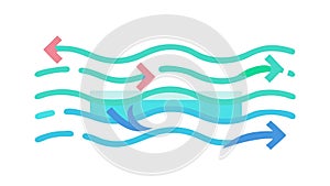 Water Current Flow Arrows Icon for Fluid Dynamics, vector design Generative AI