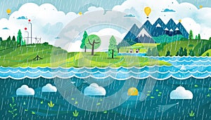 The Water Cycle in Nature: An Infographic on the Life of Water