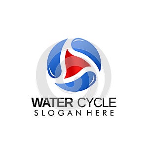 Water Cycle Play Media creative modern logo design vector Illustration