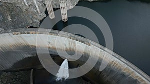 Water dam aerial view, Presa del Panta de Susqueda, Renewable Energy