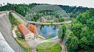 Water Dam by the Lesnianskie lake on the south of Poland.