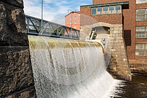 Water dam of an old cotton factory in Tampere industrial city of Finland