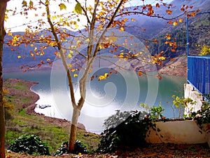 Water dam the Tranco Reservoir, Tranco de Beas