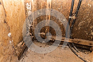 Water damage on construction site photo