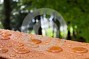 Water on the deck rail