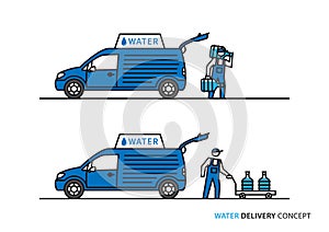 Water delivery vector illustration