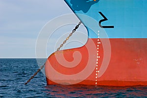 Water depth markings on a ship