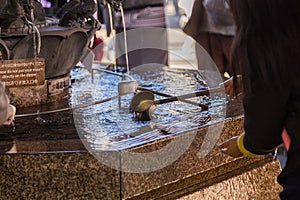 Water dipper at japanese shrine, Senso-ji Temple