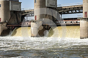 Water discharge at the dam