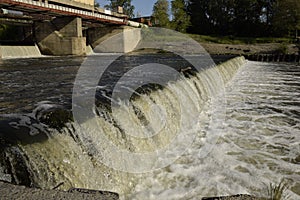 Water discharge at the dam, Ulyanovsk