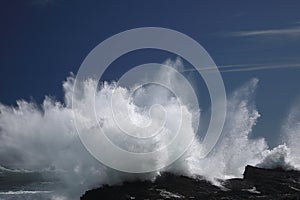 Water display at the coastline at Nature`s Valley