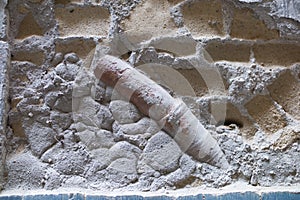 water drain pipe in the wall