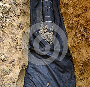 Water drainage system on a construction site