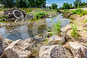 Water draining pipe preventing from overflooding farm and urbanization land