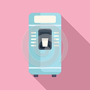 Water drinking machine icon flat vector. Push design