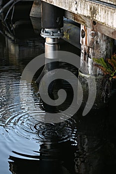 Water dripping by dock plumbing