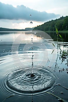 Water Dripping in Pond