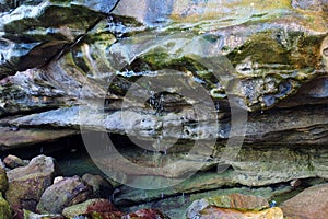 Water Dripping on Sea Side Rocks