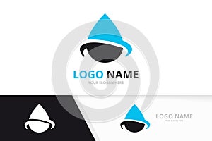 Water drop abstract logo. Ecological droplet logotype design template.