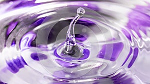 Water drop against purple background