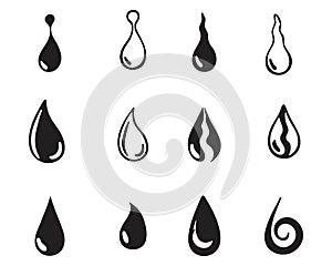 Water drop black n color logos