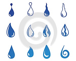 Water drop black n color logos