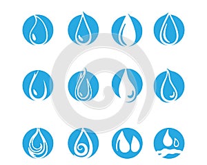 Water drop black n color logos