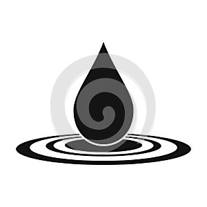Water drop black simple icon