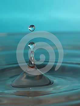 Water drop in blue