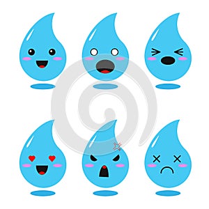 Water drop Cartoon with cute expression