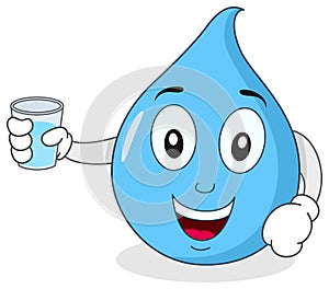 Water Drop Character Holding a Glass
