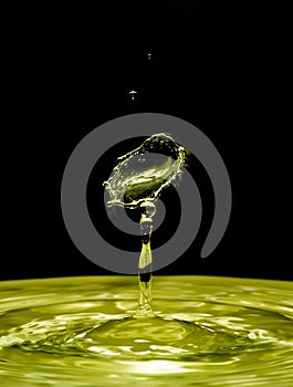 Water Drop Collision on Black Background