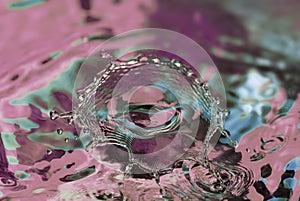 Water drop collision bright colours