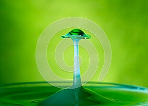 Water Drop Collision in Green