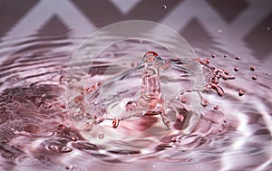 Water Drop Collision in Red