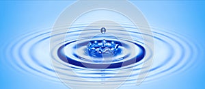 Water drop created ripple and splash photo