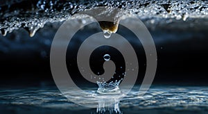 Captivating Water Drop - A Moment of Impact and Reflection