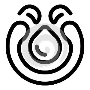 Water drop creating circular waves icon representing liquid photo