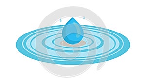 Water Drop Creating Concentric Ripples, vector design Generative AI
