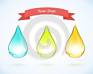 Water drop and drops of oil