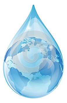 Water drop earth concept