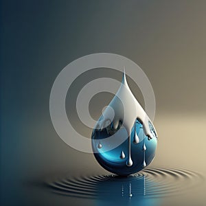 Water drop on earth copy space background. World water day concept