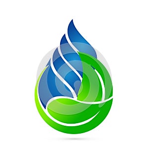 Water drop ecology concept logo