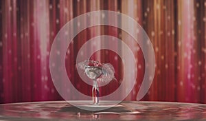 Water drop falling and colliding with another drop of water