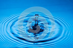 Water drop falling down.