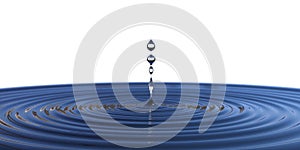 Water drop falling down and isolated on background