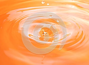 Water drop falling and drips in colored glass